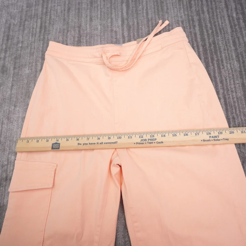 Chico's Cargo Pants Womens 0.5 Peach NEW Wide Leg Crop Drawstring Cotton Blend